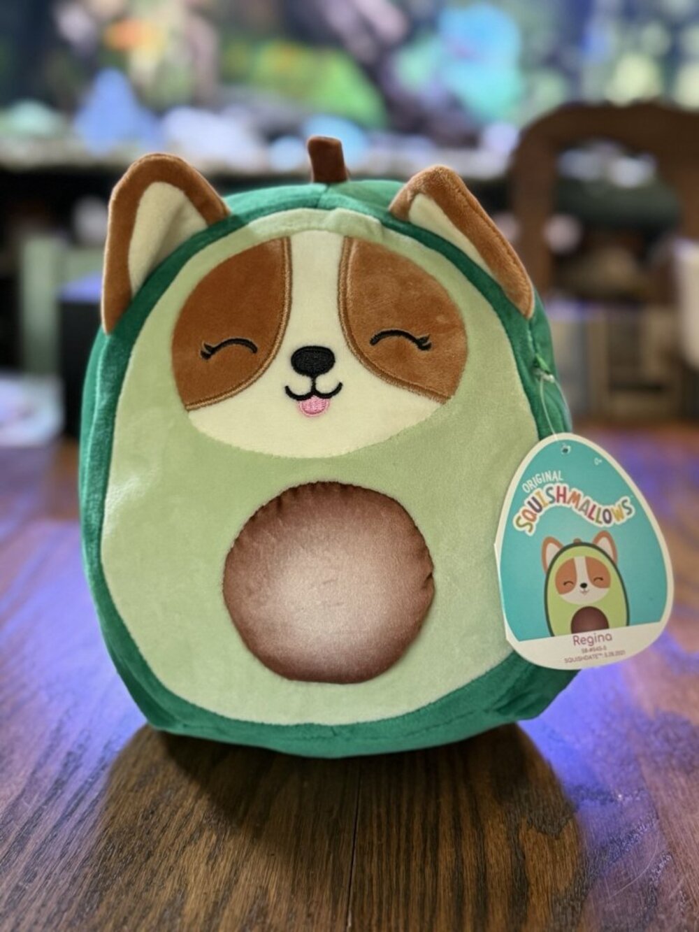 8” Squishmallow “Regina” The Corgi in Avocado Costume Plush Original Tag